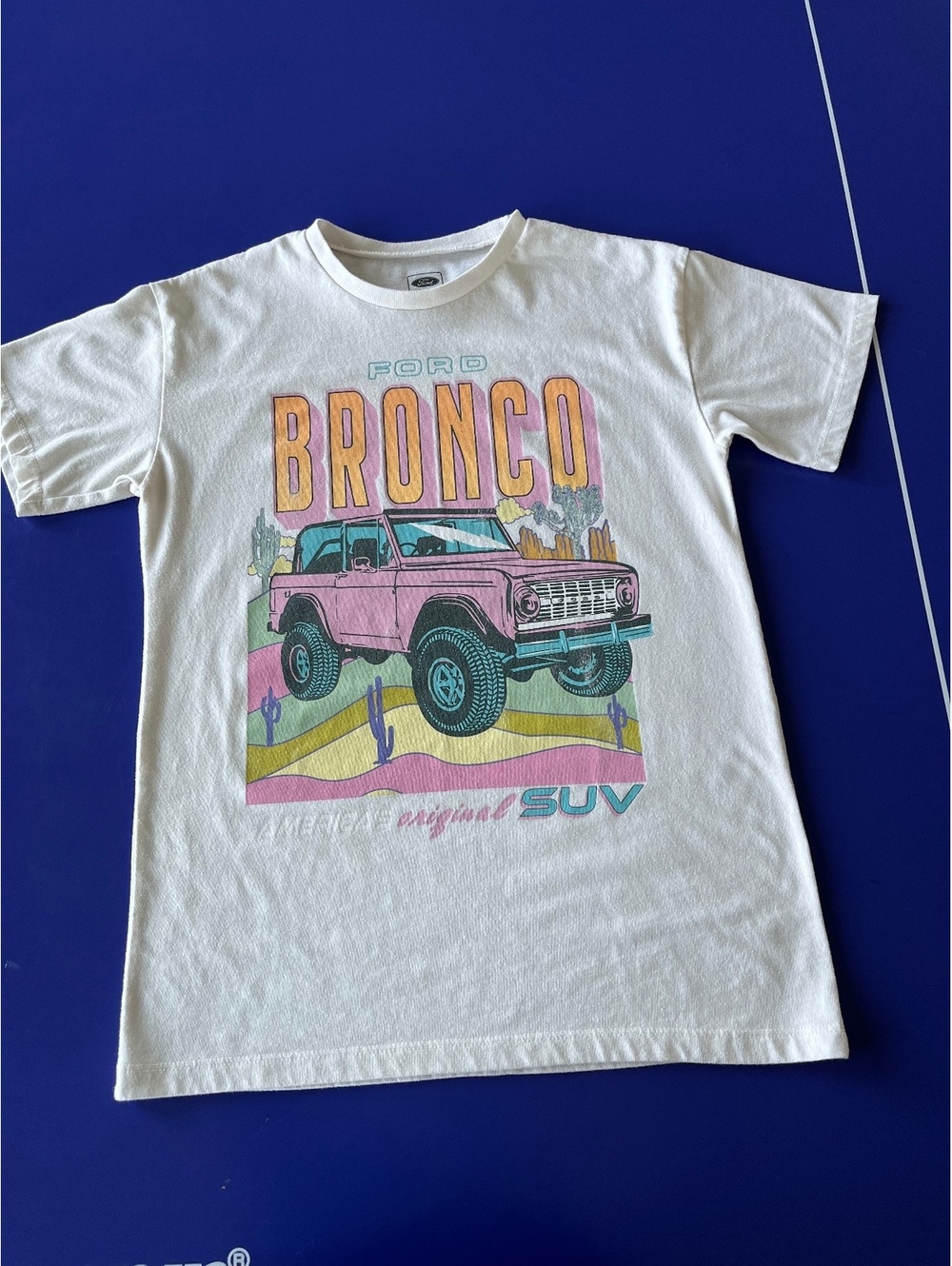 Ford Bronco Graphic Tee Shirt Cream Size Small Official Licensed Product